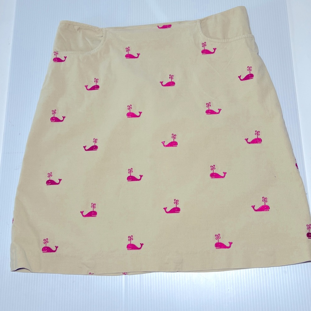 Lilly Pulitzer Pink Whale Corduroy Skirt White Label / 8